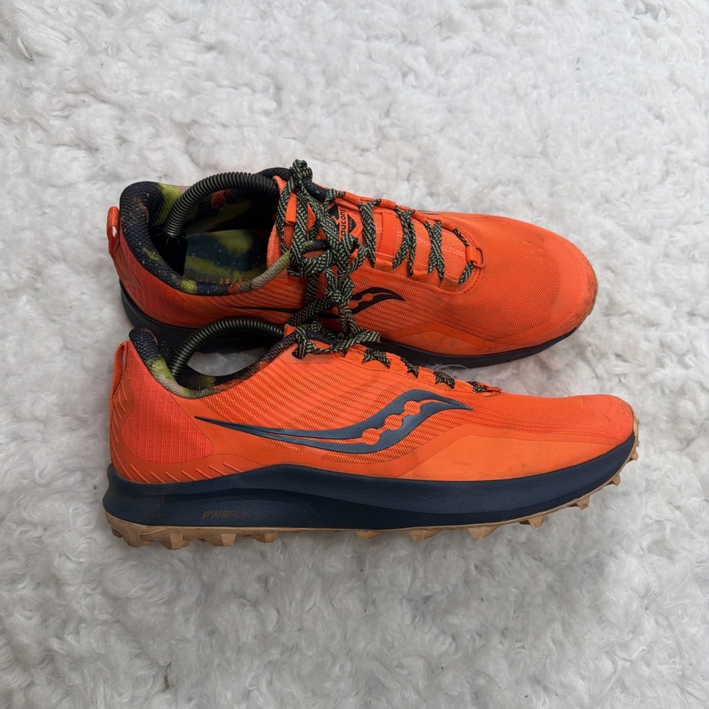 Saucony Peregrine 12 Running Shoes Mens Size 11 US Orange Sneakers Colorful Road
